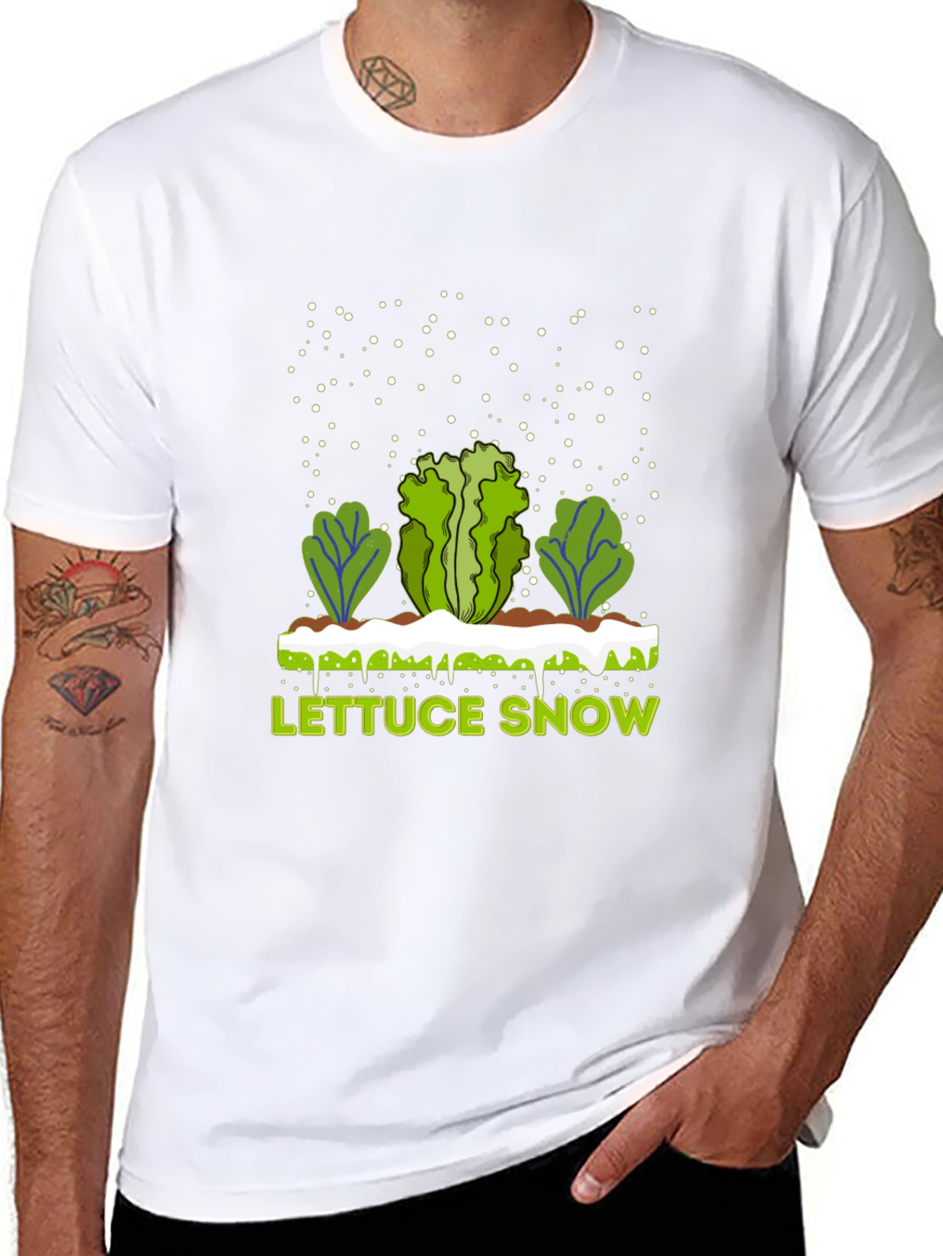 Lettuce Snow Novelty Graphic T-Shirt
