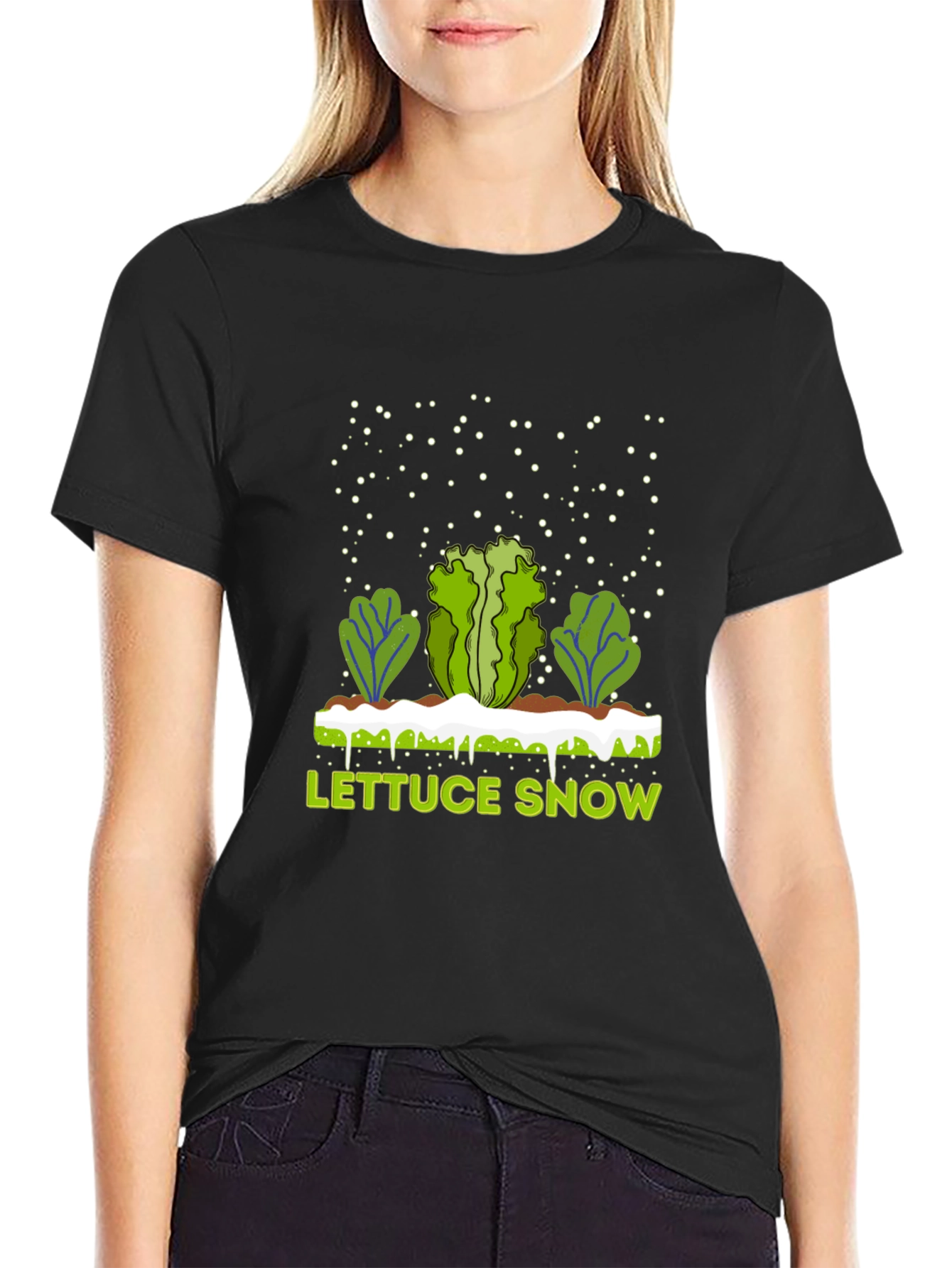 Lettuce Snow Novelty Graphic T-Shirt