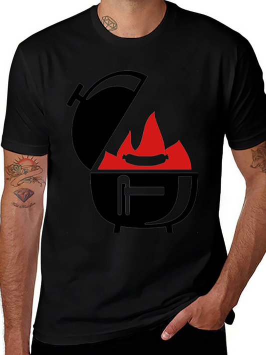 BBQ Grill & Sausage Graphic Tee - Summer Cookout Shirt