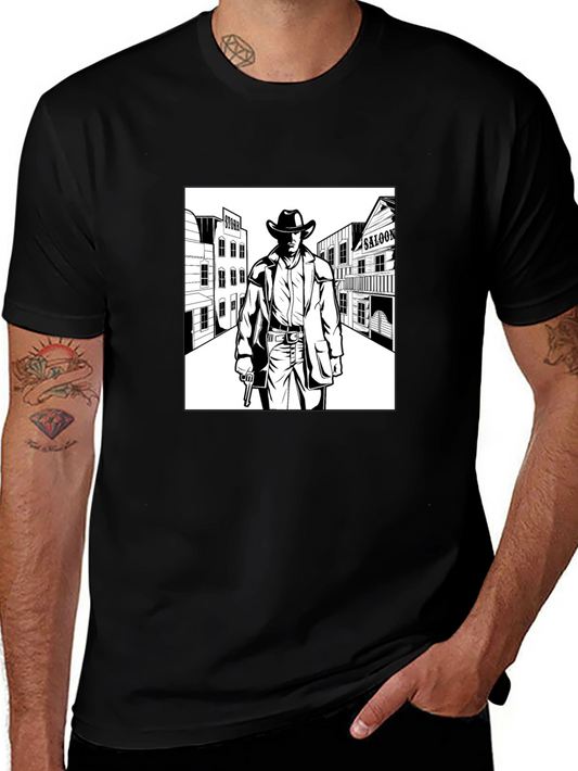 Western Cowboy Graphic Tee - Black