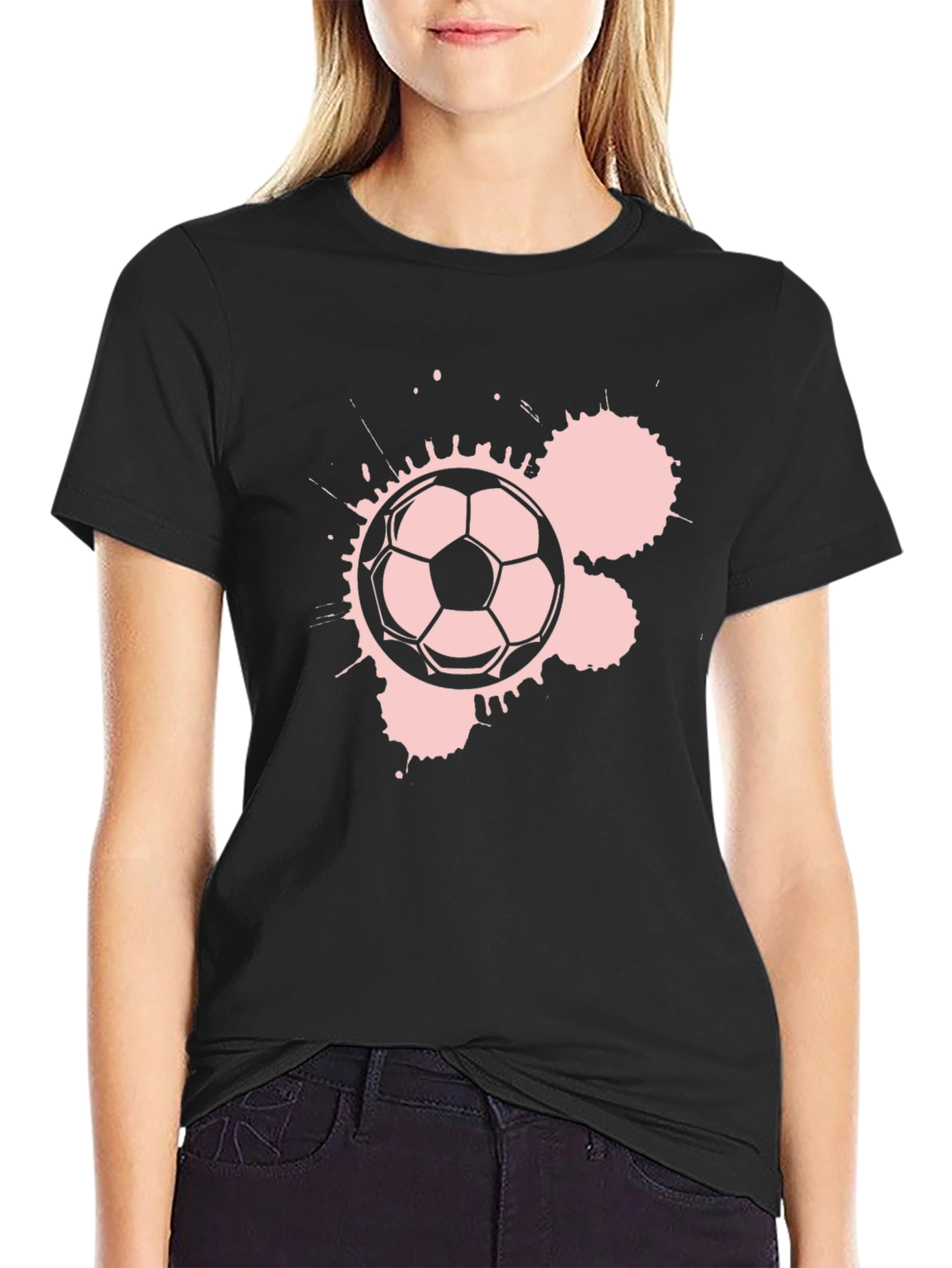 Soccer Splatter Tee - Black Cotton Graphic T-Shirt