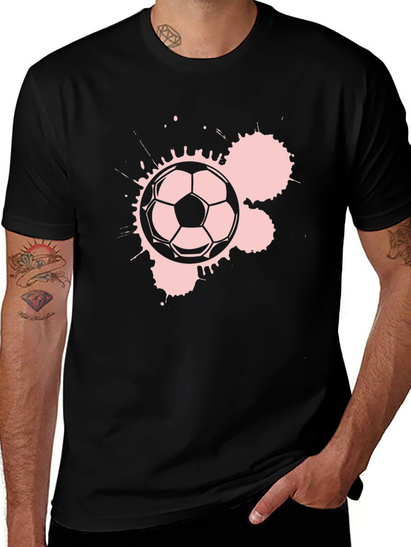 Soccer Splatter Tee - Black Cotton Graphic T-Shirt