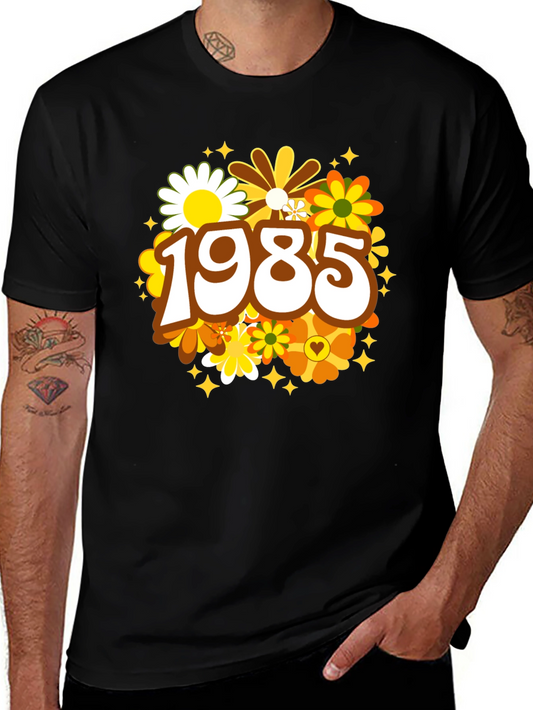 Vintage 1985 Floral Birthday T-Shirt