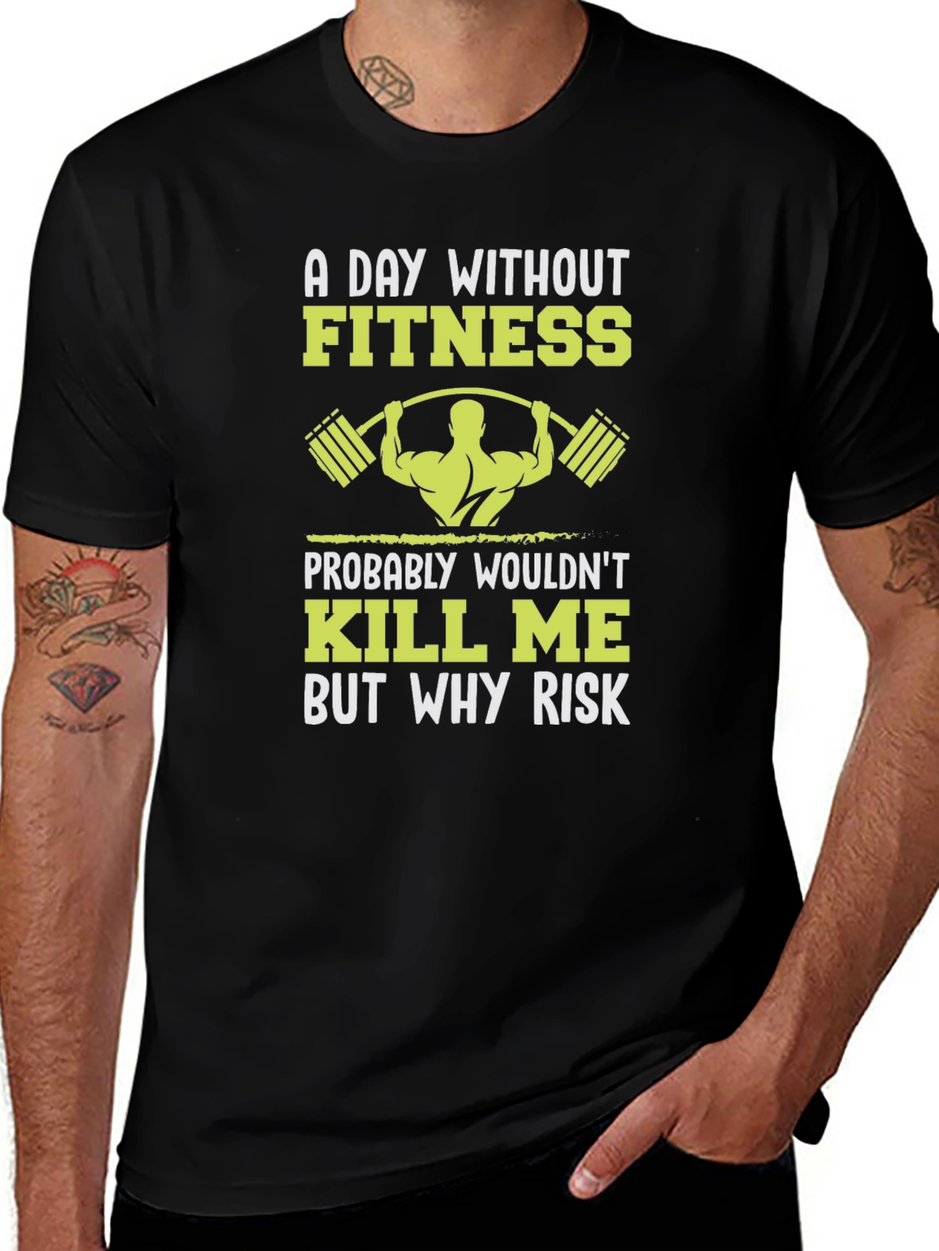 Fitness Graphic T-Shirt: Why Risk Skipping a Workout?