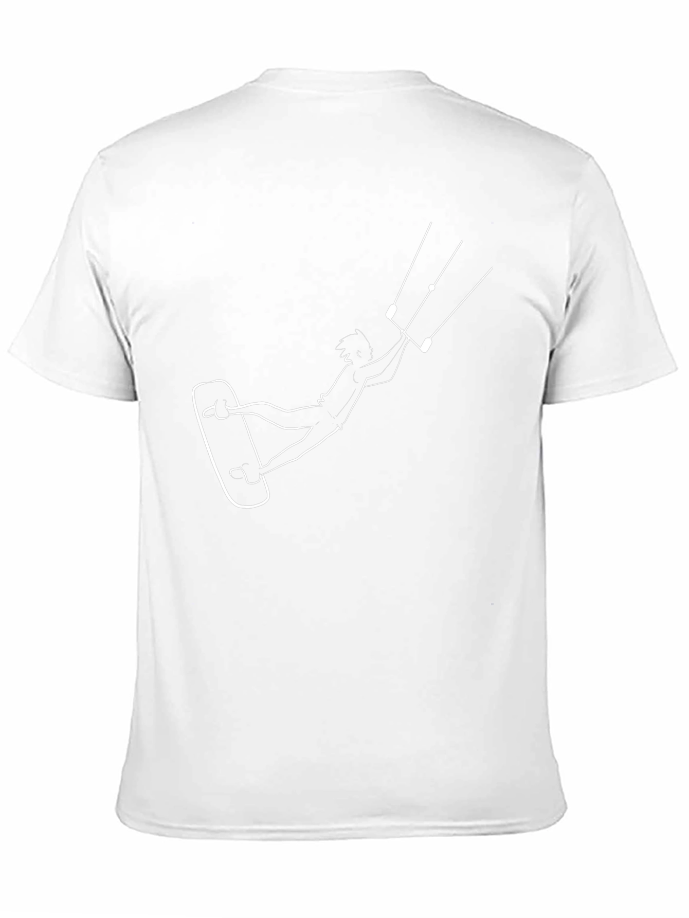 Kite Surfing Graphic Tee - Black Cotton T-Shirt