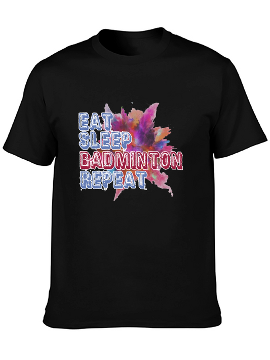 Eat Sleep Badminton Repeat Graphic Tee