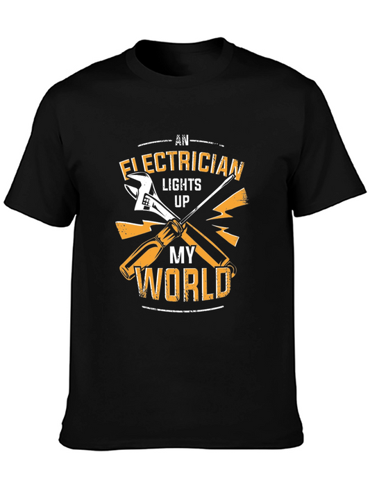 Electrician Lights Up My World Graphic T-Shirt