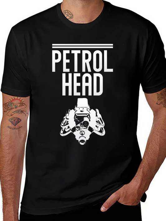 Petrol Head Graphic Tee - Black Cotton T-Shirt