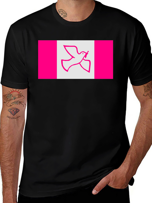 Peace Dove Graphic Tee - Black Cotton Blend