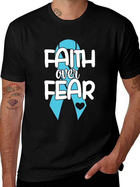 Faith Over Fear T-Shirt - Awareness Ribbon Design