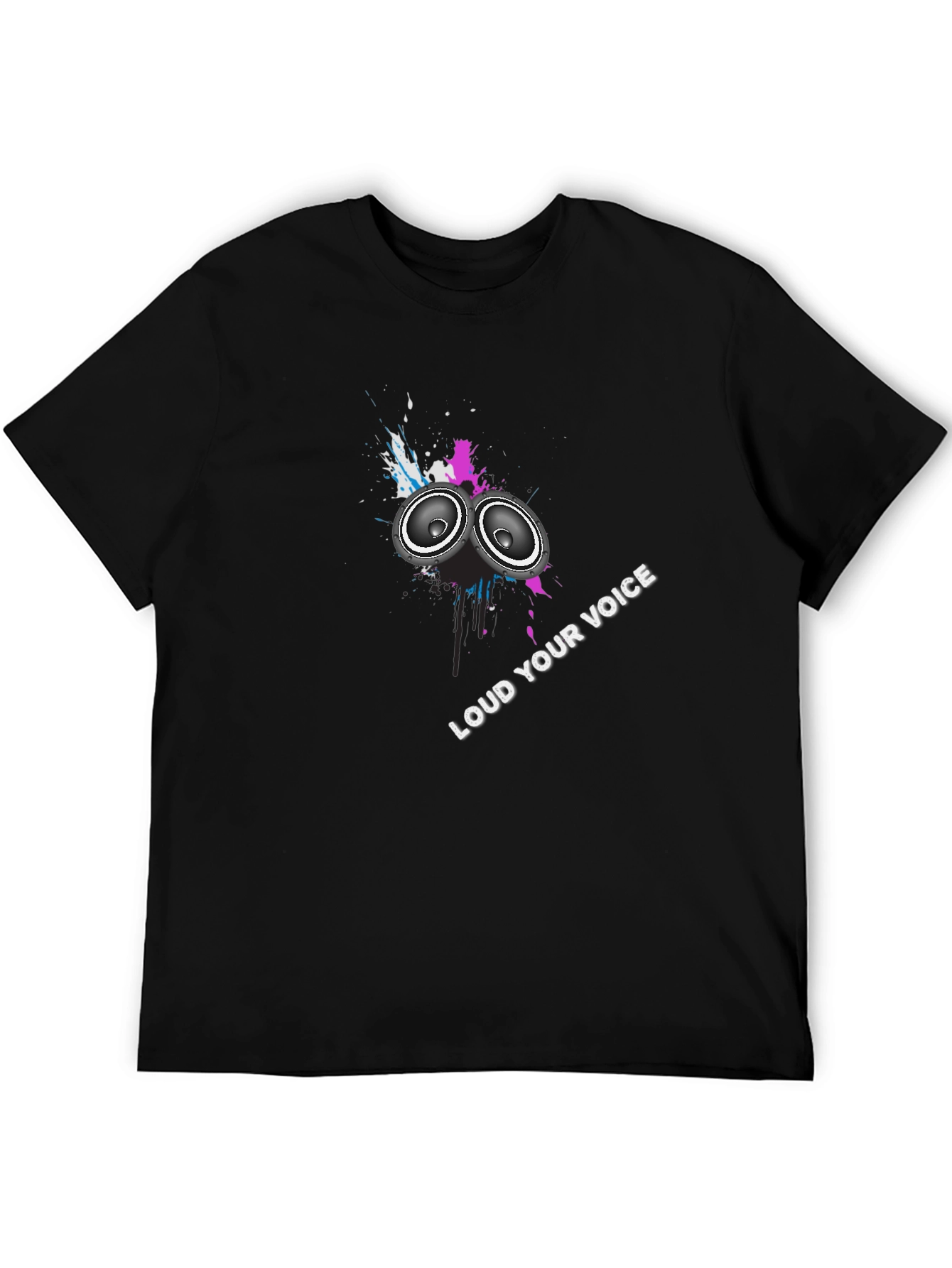 Loud Your Voice Graphic Black T-Shirt