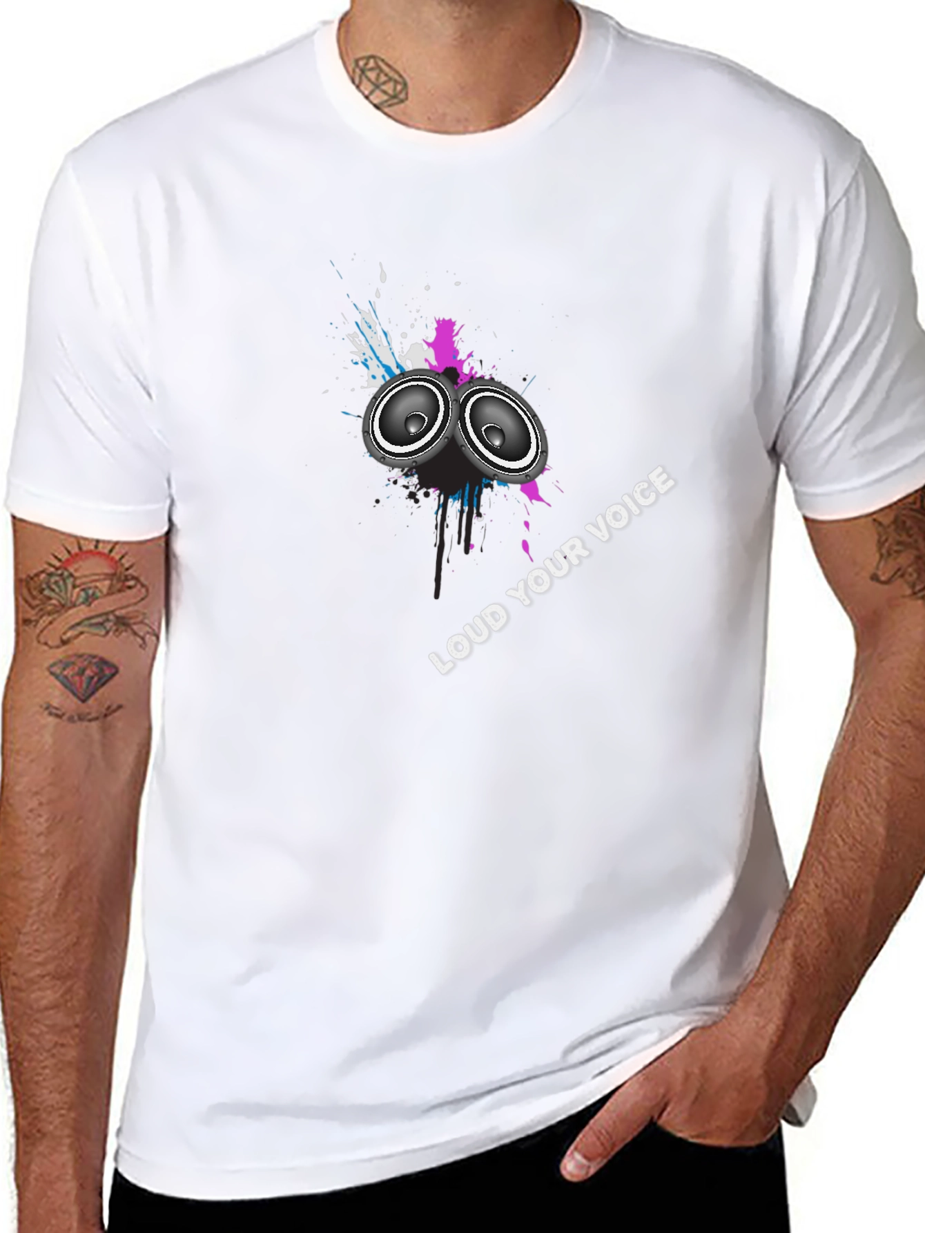 Loud Your Voice Graphic Black T-Shirt