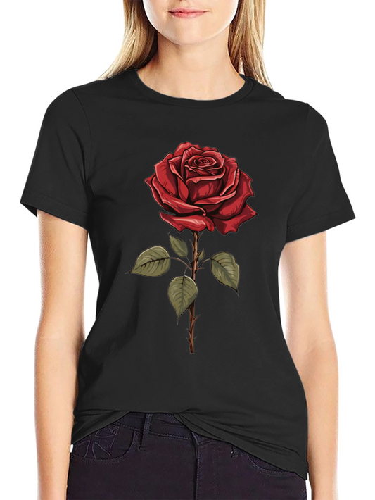 Rose Graphic T-Shirt - Classic Floral Design