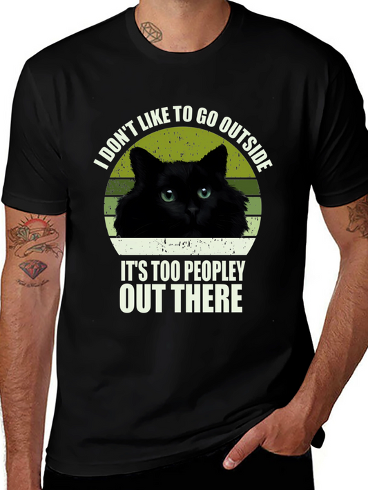 Introvert Cat T-Shirt - I Dont Like To Go Outside
