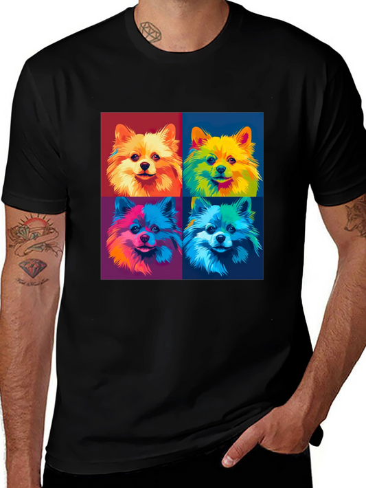 Pop Art Pomeranian Dog Graphic T-Shirt