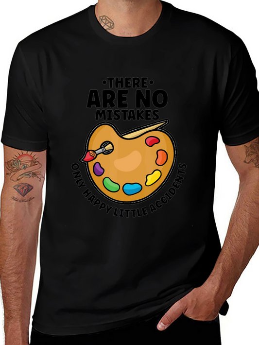 Artist Palette T-Shirt - No Mistakes Only Happy Accidents
