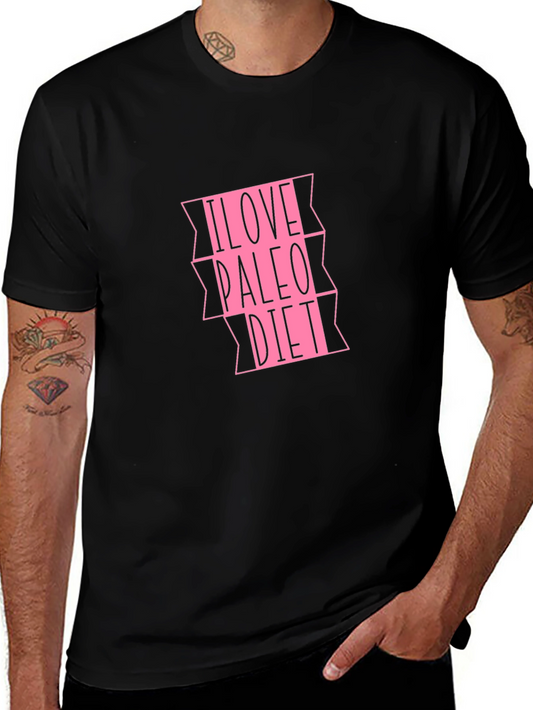 I Love Paleo Diet Black Graphic Tee