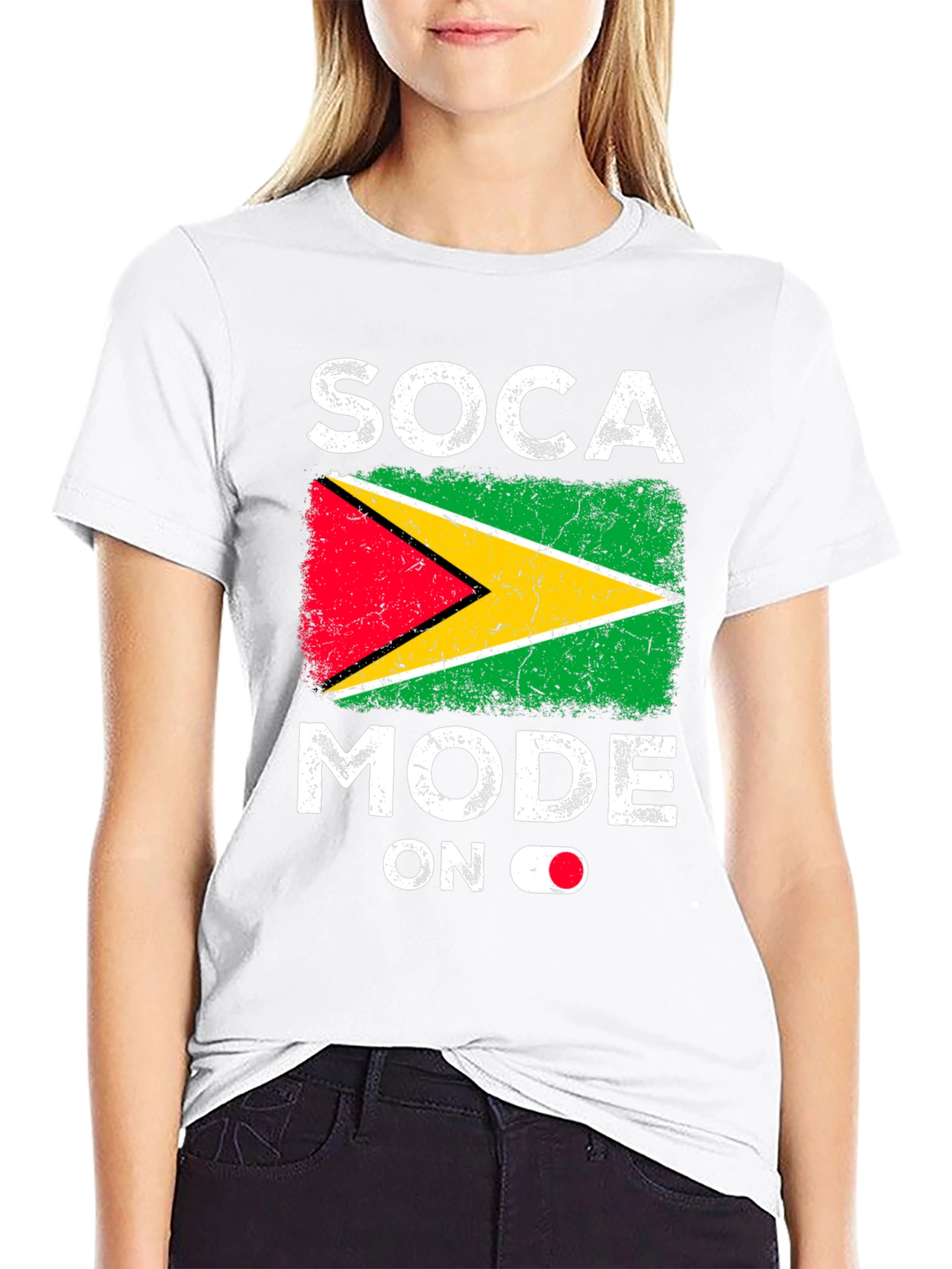 Soca Mode ON Guyana Flag T-Shirt