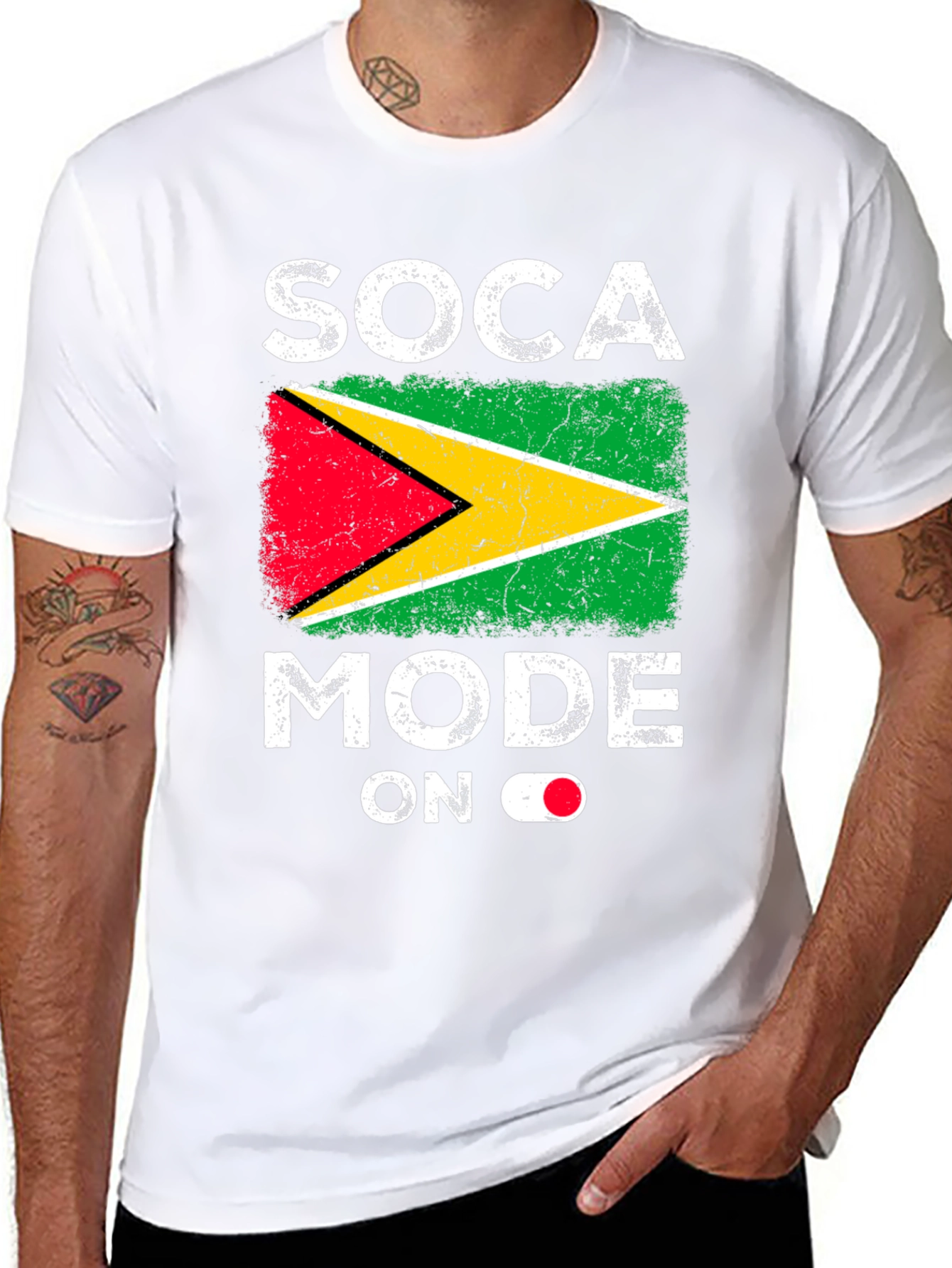Soca Mode ON Guyana Flag T-Shirt