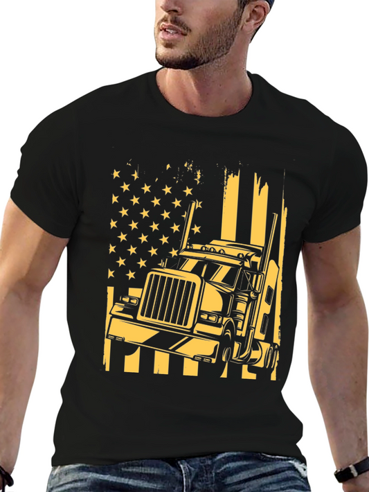 Trucker USA Flag T-Shirt: Patriotic Style