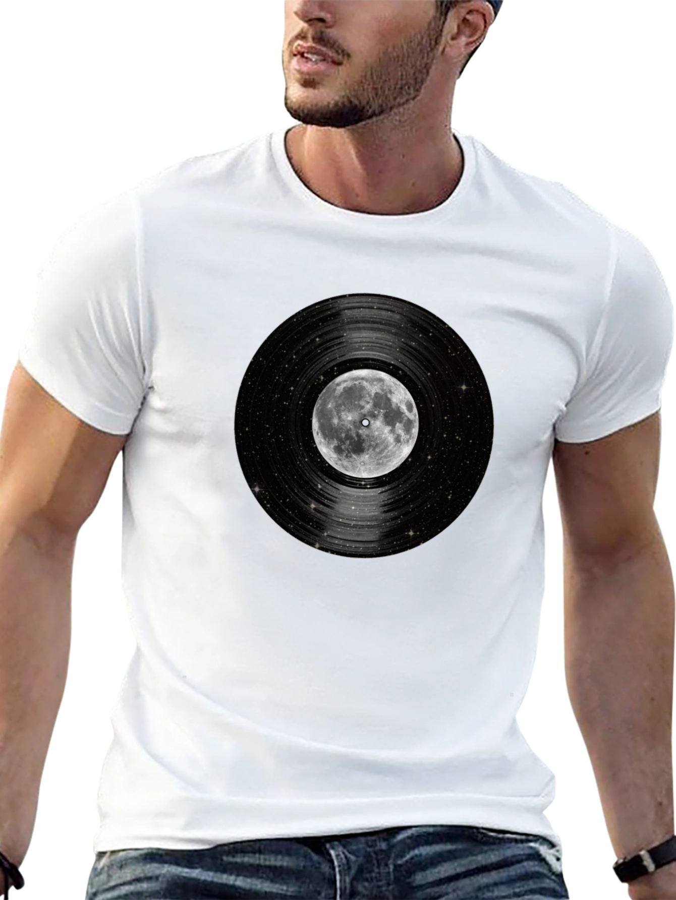 Moon Vinyl Record Graphic T-Shirt
