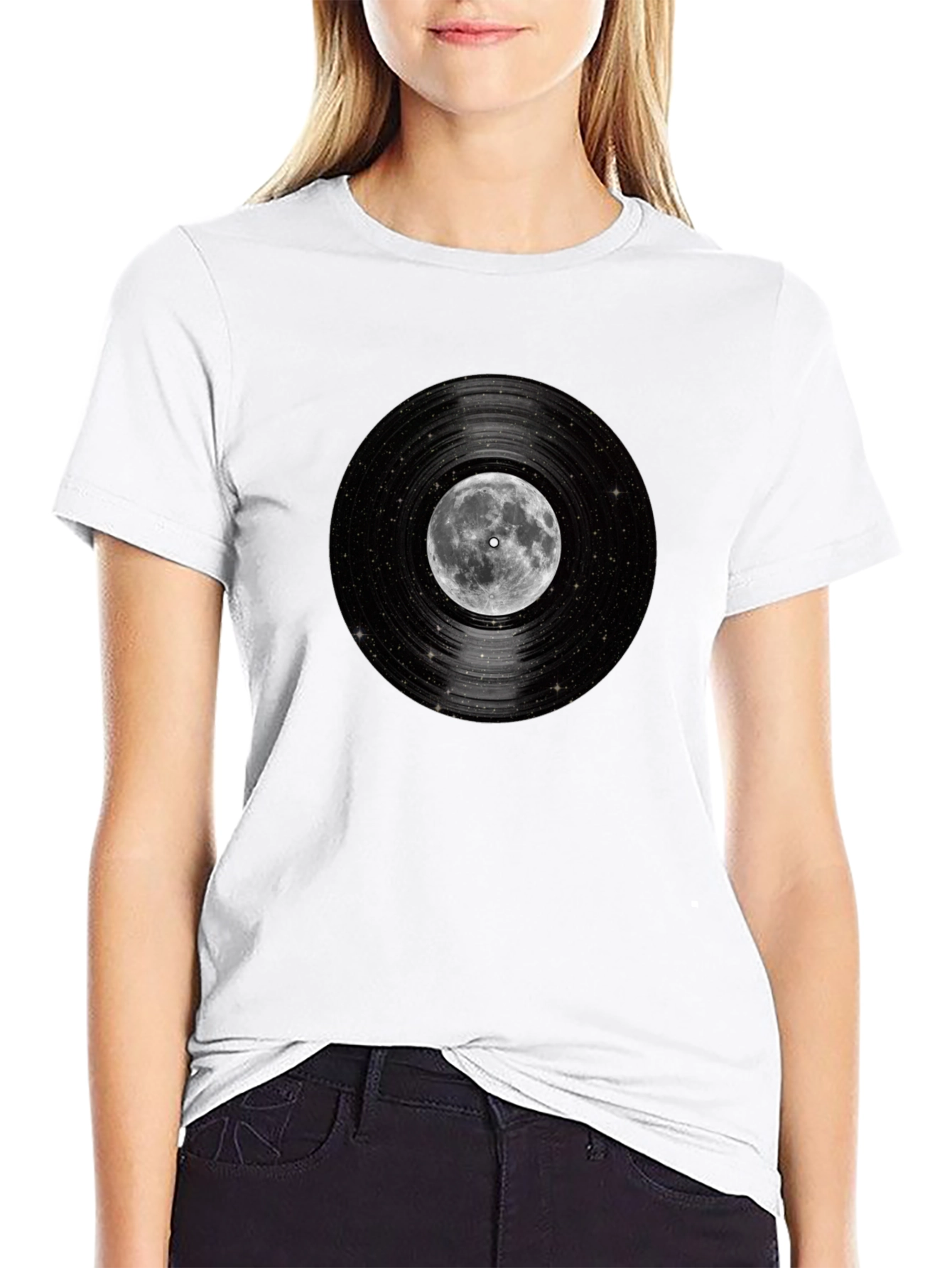 Moon Vinyl Record Graphic T-Shirt