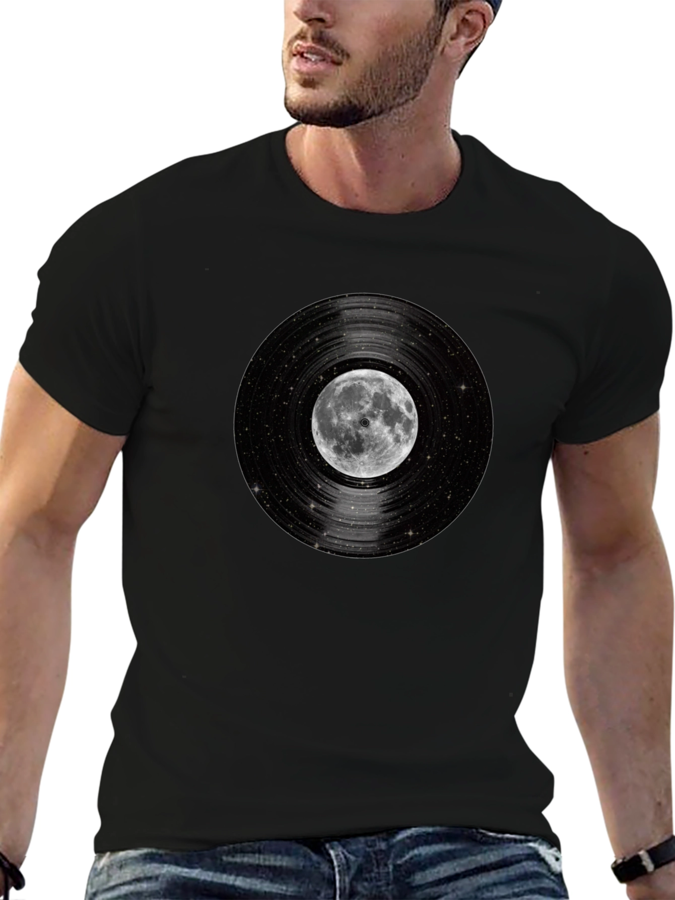 Moon Vinyl Record Graphic T-Shirt