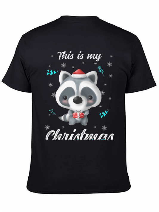 Festive Raccoon Christmas T-Shirt