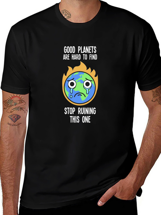 Earth in Flames Graphic Tee - Good Planets Are Hard to Find