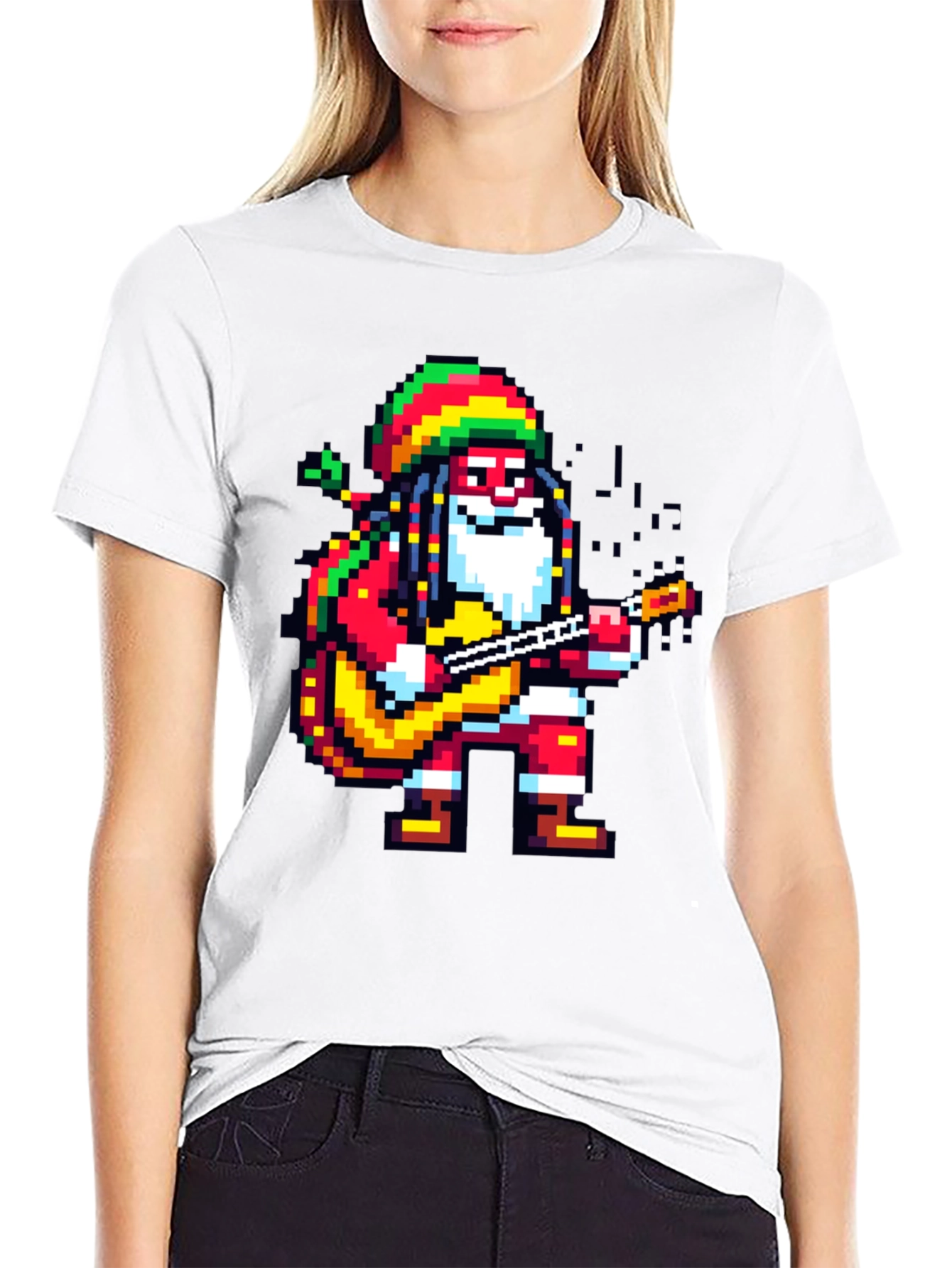 Rasta Santa Pixel Art T-Shirt