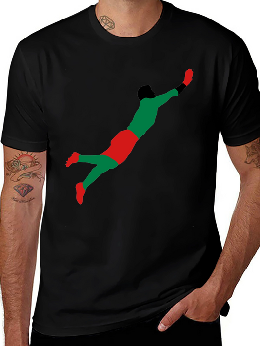 Goalkeeper Dive Graphic T-Shirt - Black