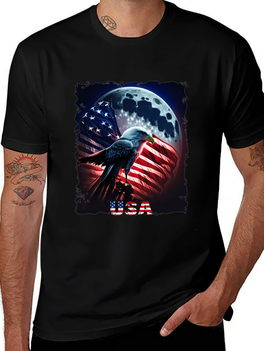 Patriotic Eagle USA Flag Graphic T-Shirt
