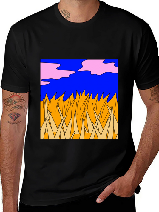 Abstract Nature Graphic Tee - Black