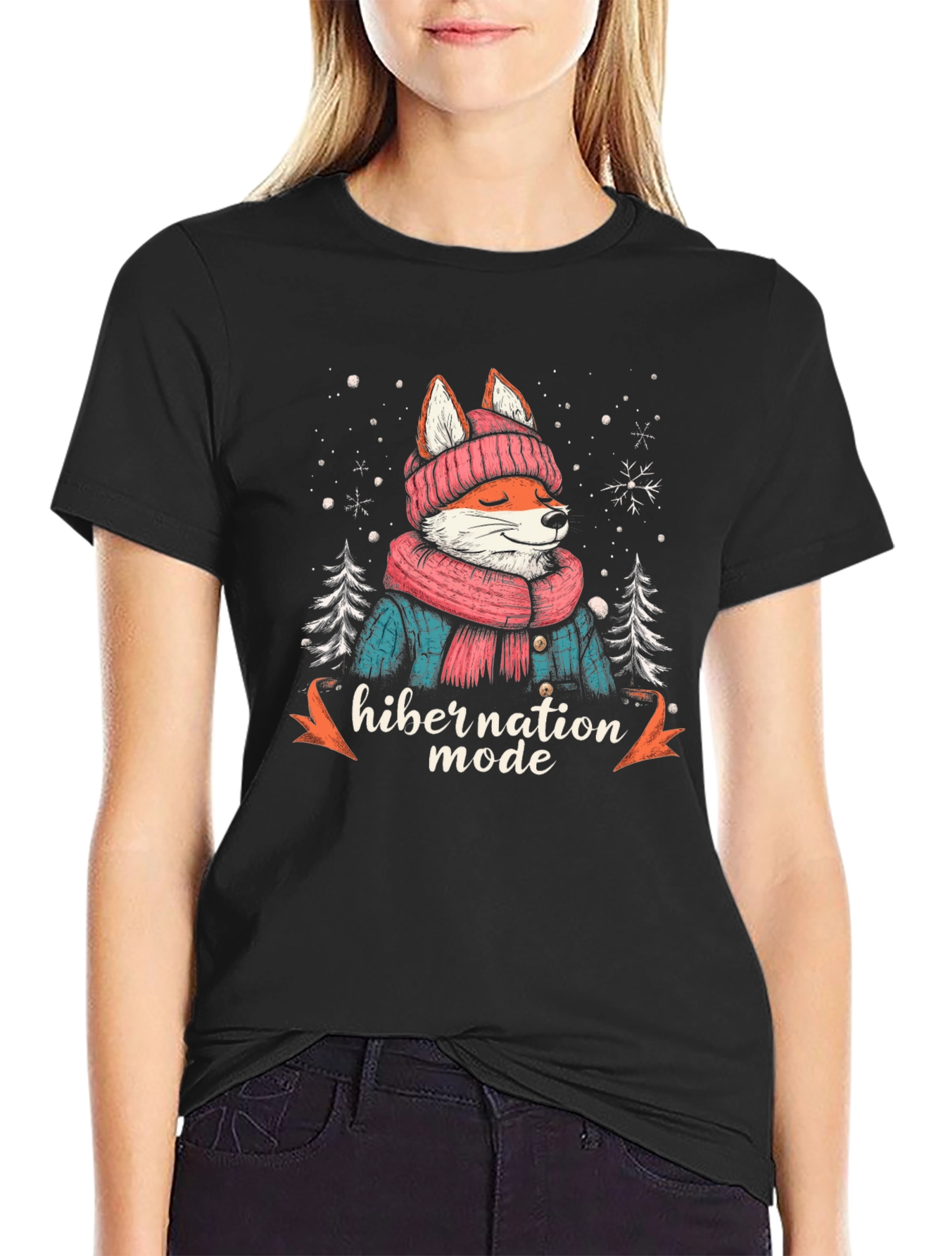 Hibernation Mode Fox Graphic Tee