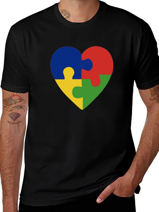 Autism Awareness Puzzle Heart Graphic Tee