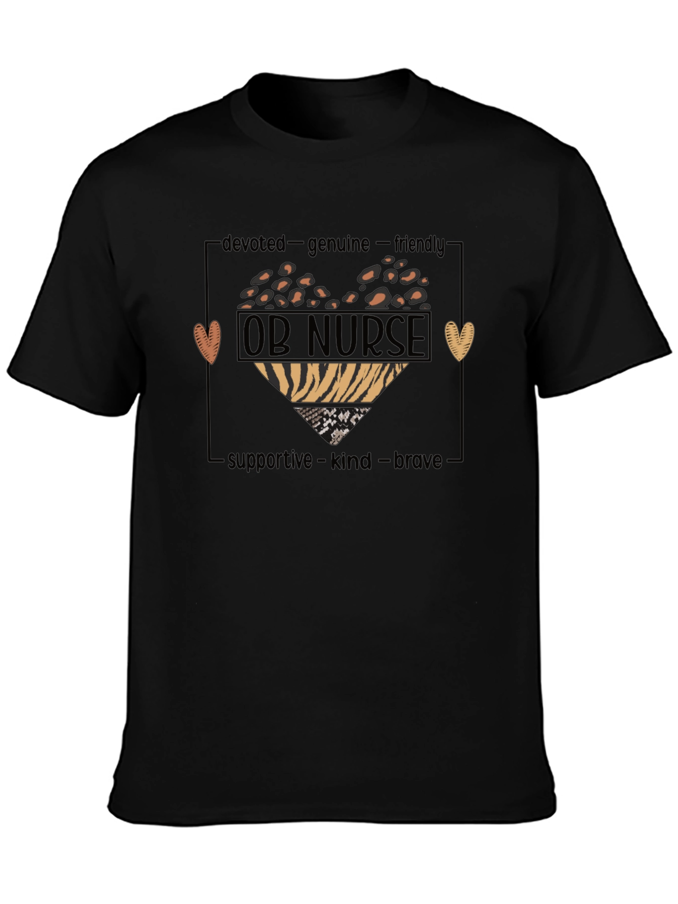 OB Nurse Heart Graphic T-Shirt