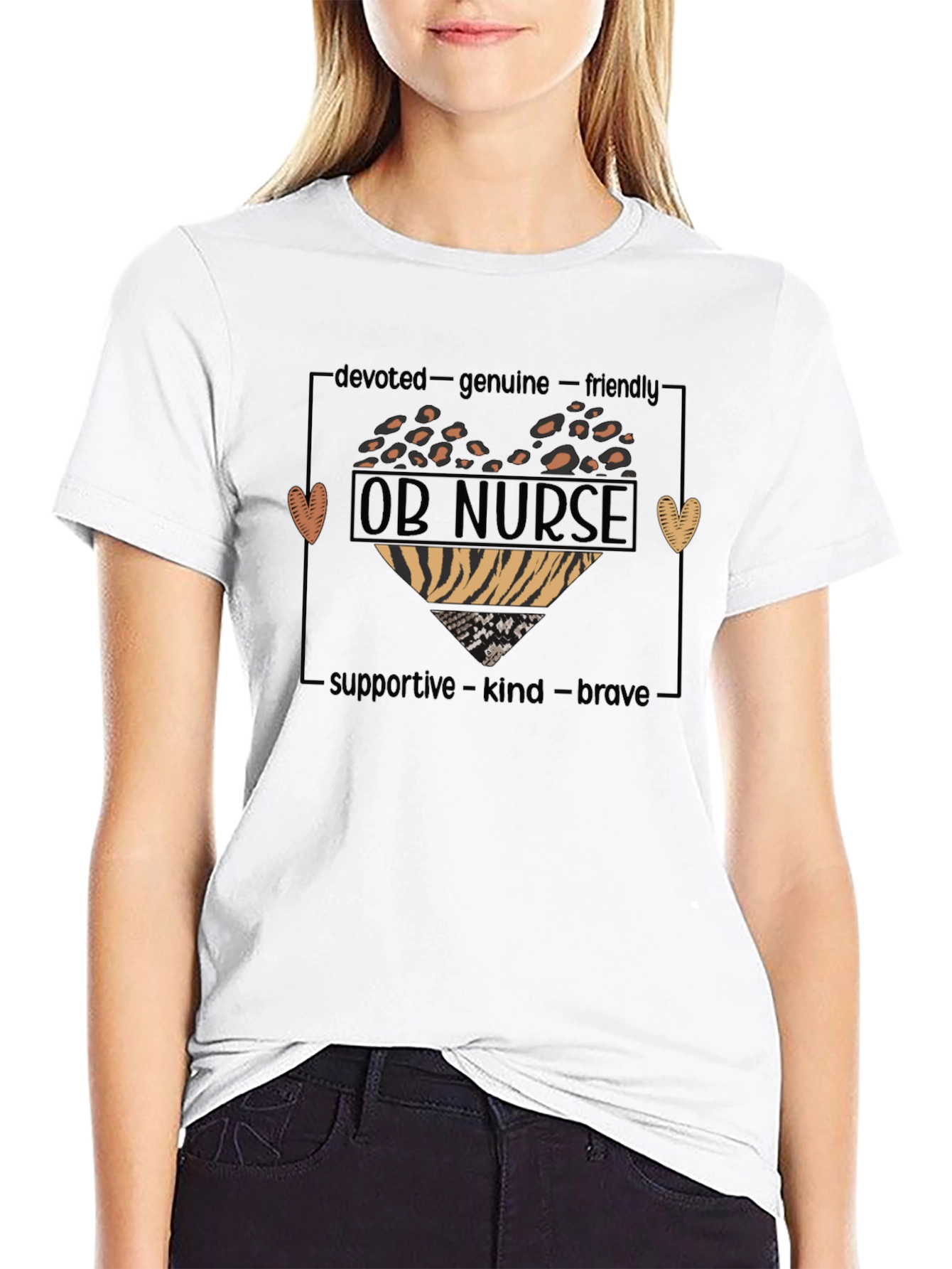 OB Nurse Heart Graphic T-Shirt