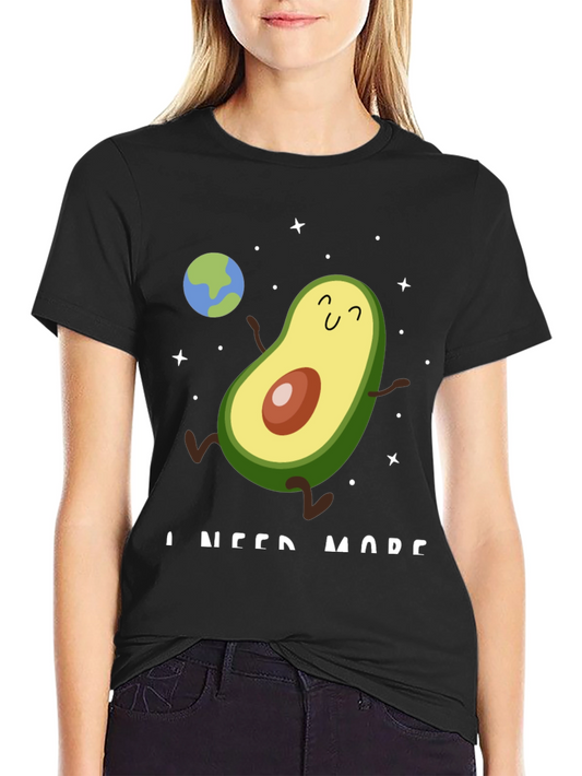 Avocado Space Black T-Shirt - I Need More!