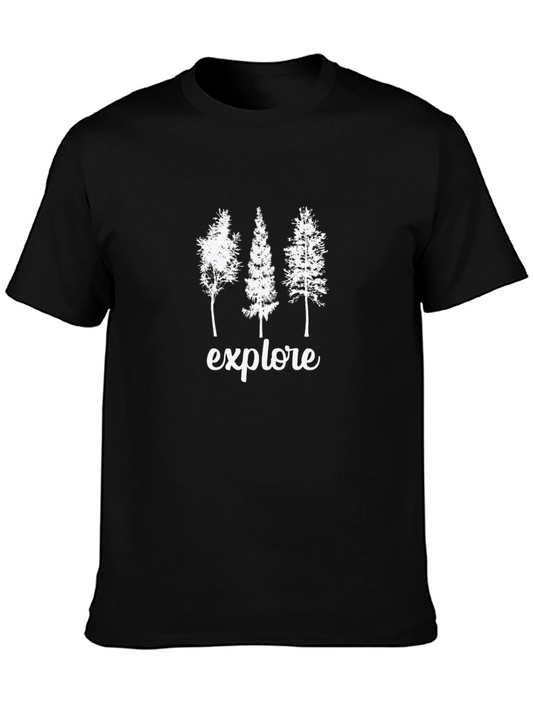 Explore Nature Graphic Print Mens Black T-Shirt