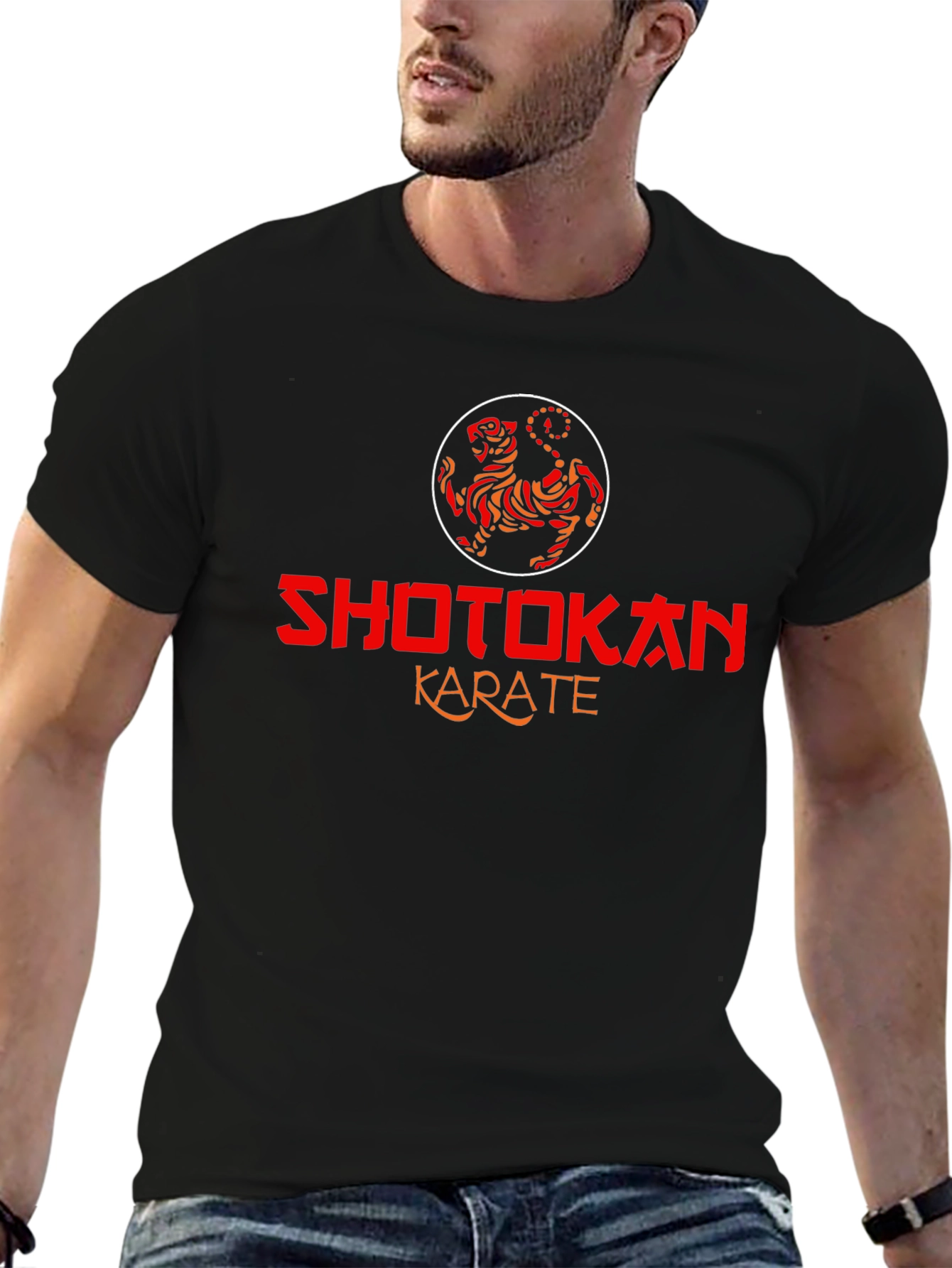 Shotokan Karate Black T-Shirt Tiger Logo