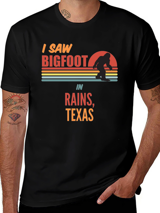 Bigfoot Rains Texas Novelty T-Shirt