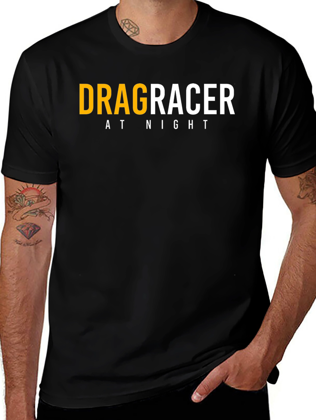 Drag Racer at Night Graphic T-Shirt