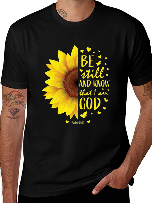 Be Still Sunflower T-Shirt - Religious Christian Apparel