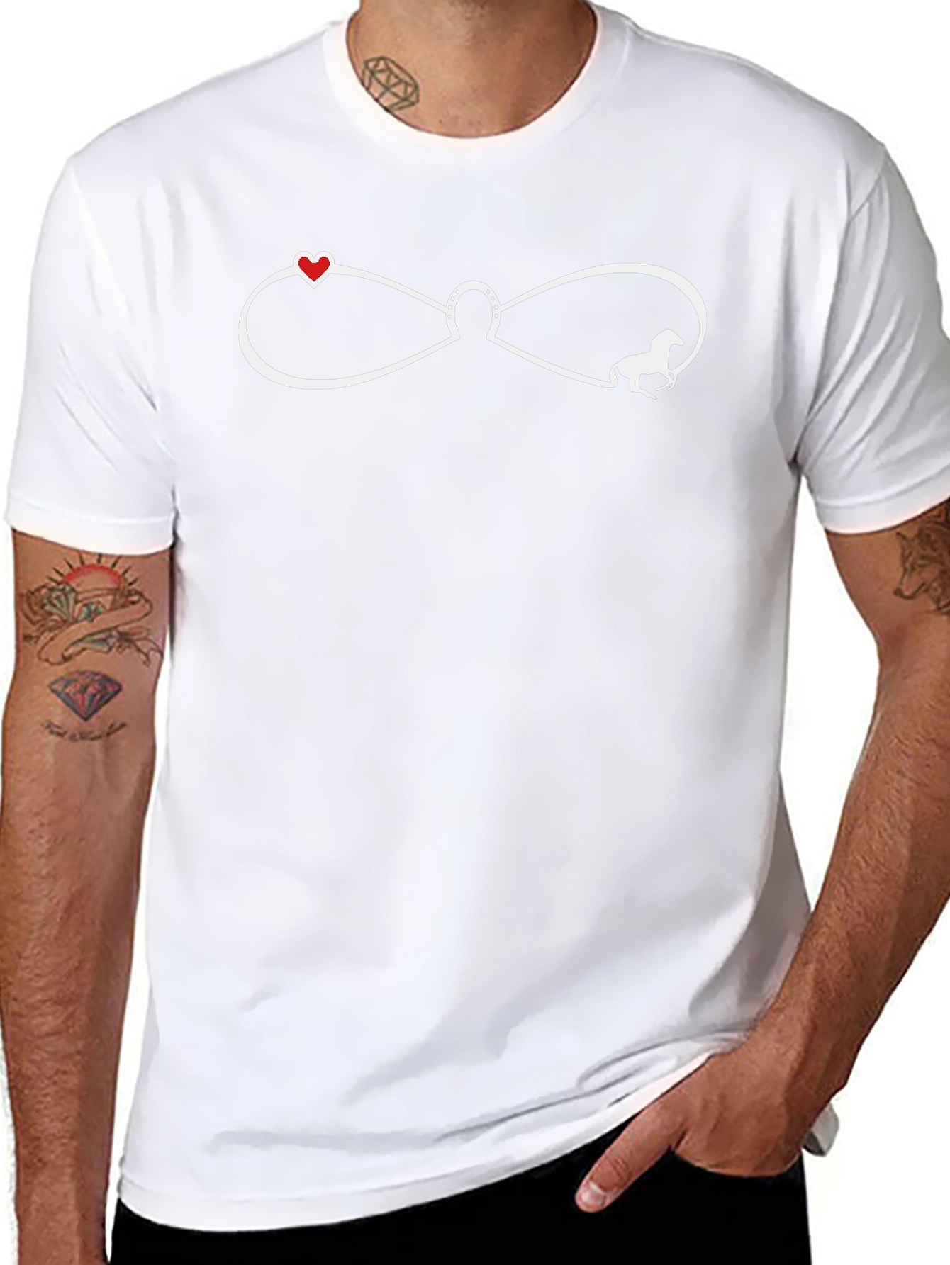 Horse Lover Infinity Heart & Horseshoe T-Shirt