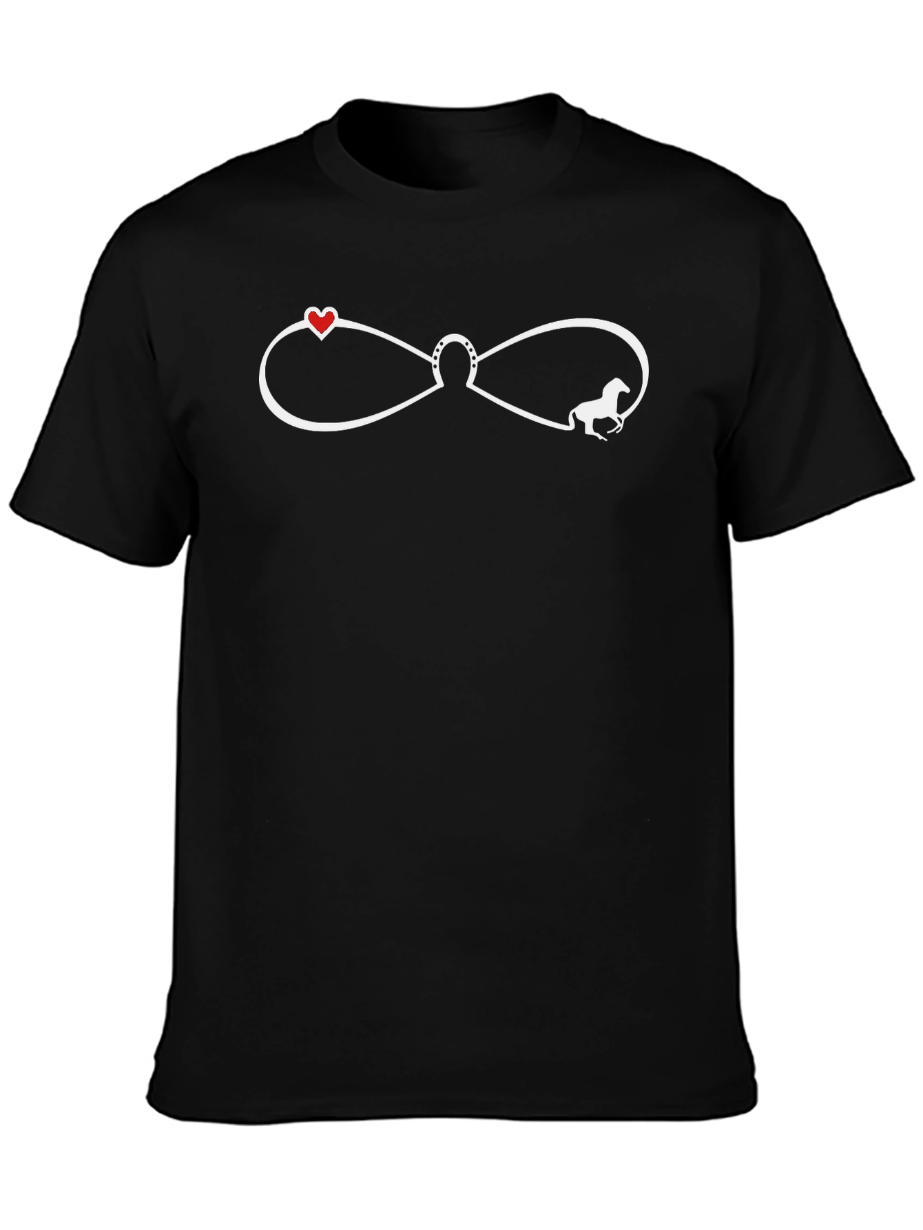Horse Lover Infinity Heart & Horseshoe T-Shirt