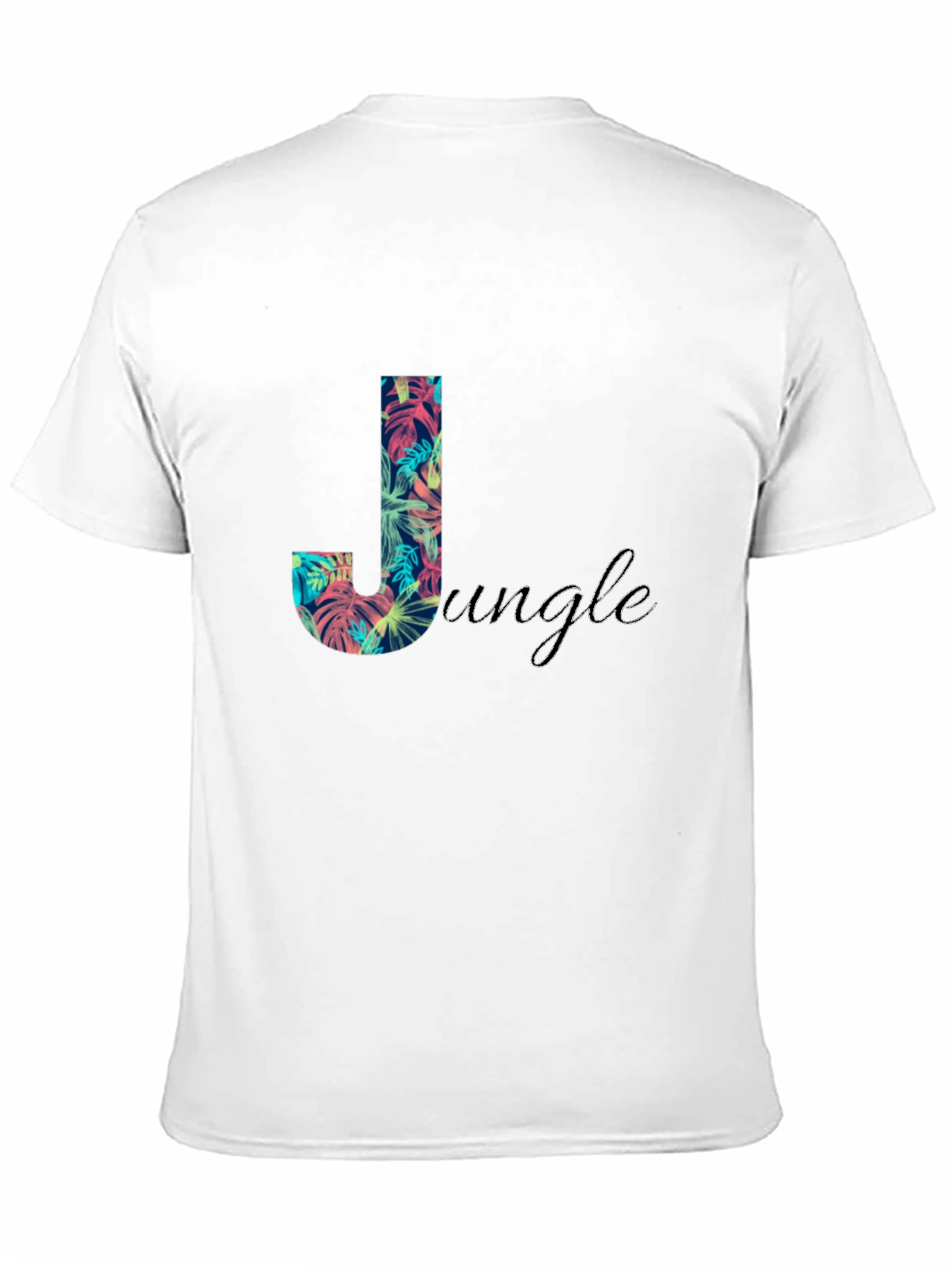 Tropical Jungle Print Black T-Shirt