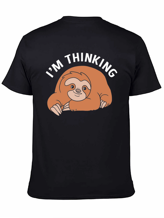 Im Thinking Sloth Black T-Shirt
