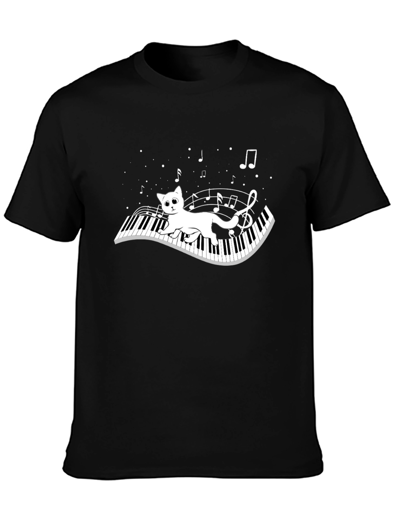 Cat Playing Piano T-Shirt - Musical Kitten Tee