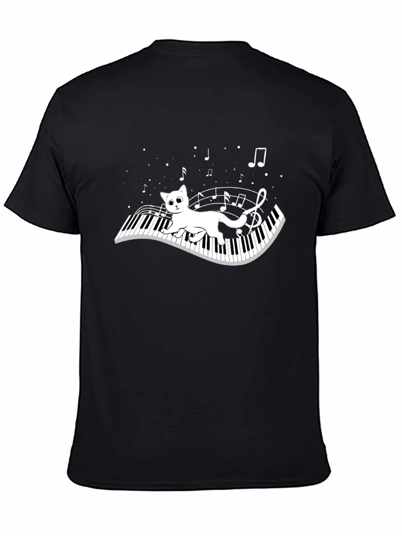Cat Playing Piano T-Shirt - Musical Kitten Tee