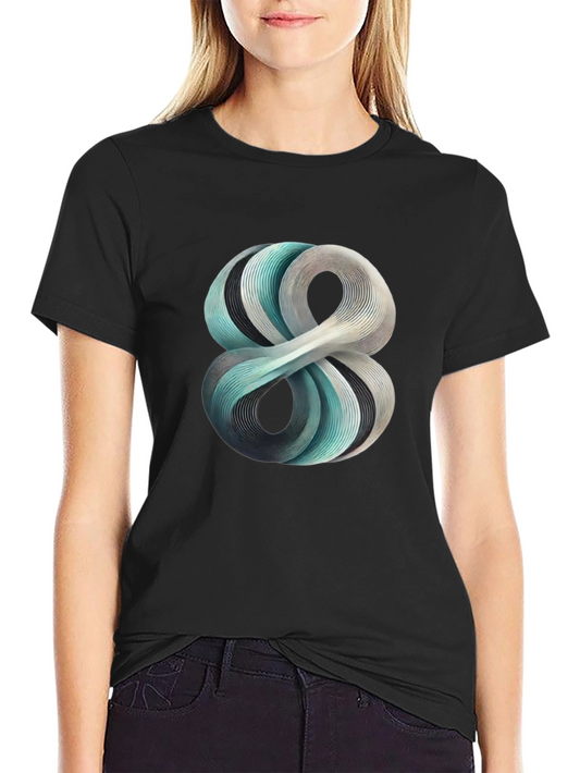 Abstract Infinity Symbol Graphic Black T-Shirt